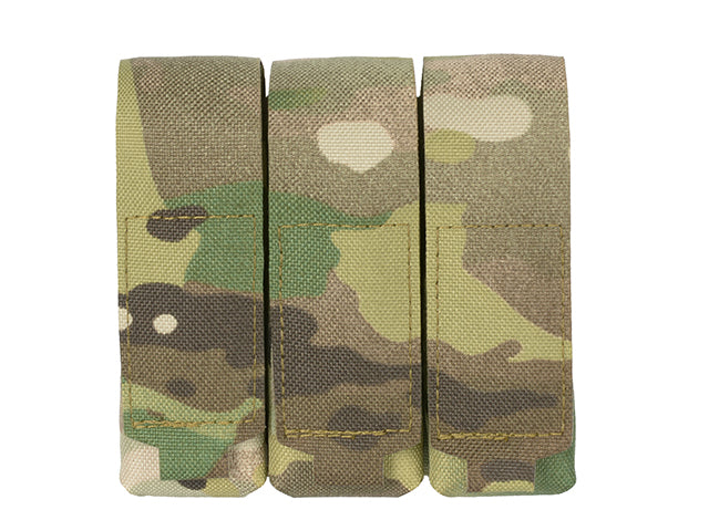 Triple Laser-Cut Pistol Magazine Pouch with Flap - Multicamo