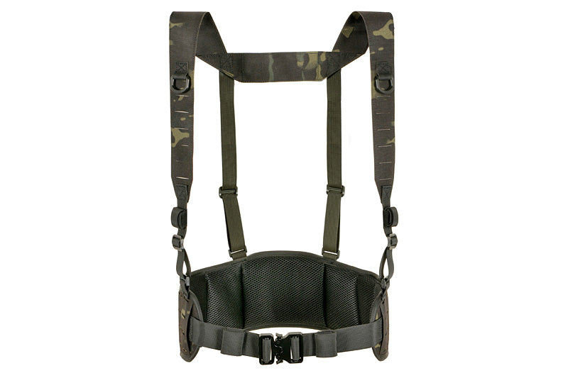 Patrol Tactical Belt with Suspenders MOLLE, Laser Cut - Multicamo Black