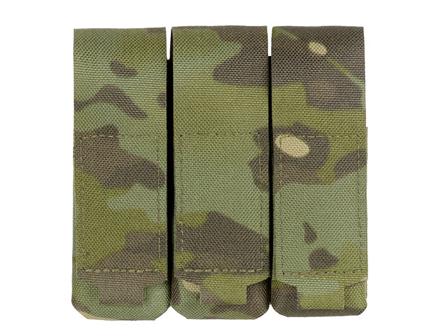 Triple Laser-Cut Pistol Magazine Pouch with Flap - MT