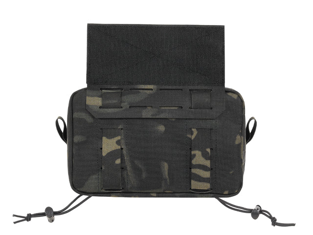 Two-Pocket Utility Pouch with Mounting Panel, Laser Cut - Multicamo Black