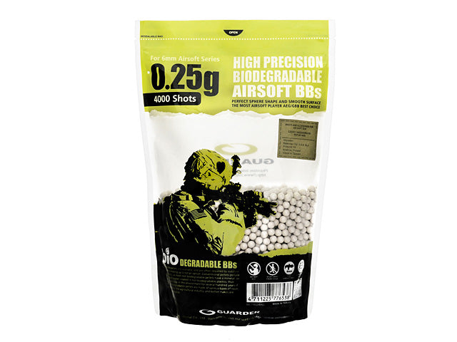 High Precision Made BIO 0.25g BB Pellets (4000 rounds, Bag)