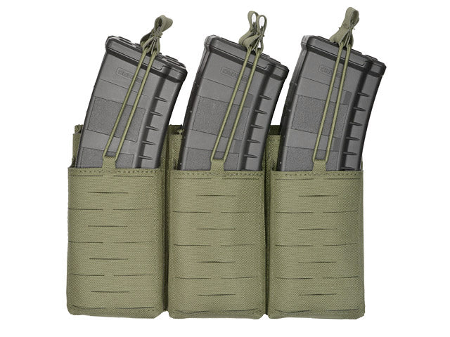 Laser Cut Panel with Pouches for 6 AR15 / AK Magazines - Ranger Green