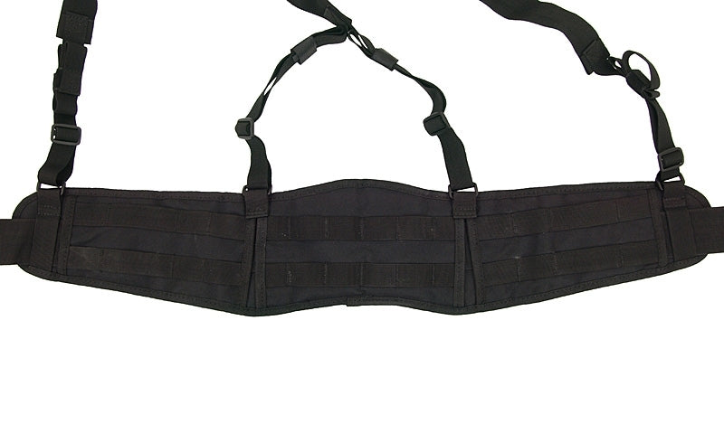 Padded patrol belt with suspenders