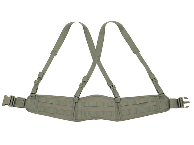 Padded patrol belt with suspenders
