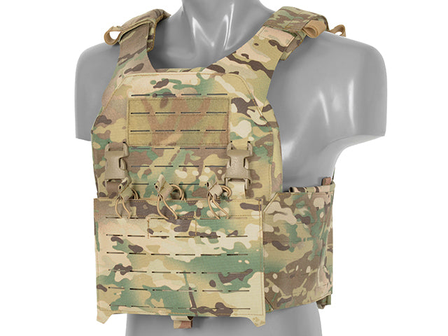 QRF Plate Carrier Laser-Cut Buckle Up with AR15/AK Magazine Pouch - Multicamo