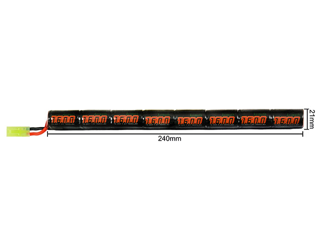 9,6V 1600mAh Ni-MH Stick Type Batteri