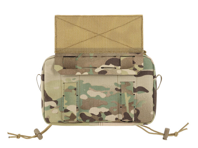 Two-Pocket Utility Pouch with Mounting Panel, Laser Cut - Multicamo