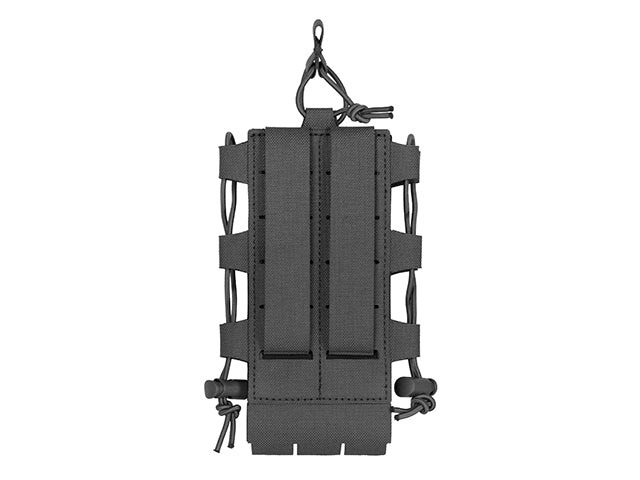 Laser Cut Radio / Bottle Pouch with Adjustable Shockcord - Black
