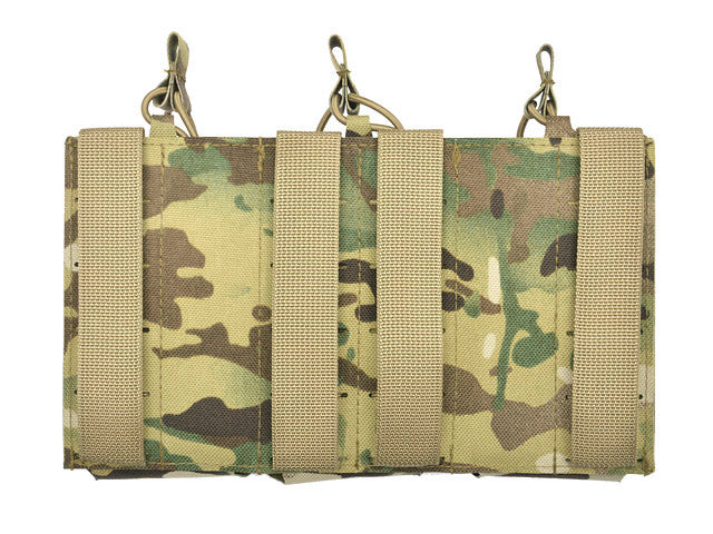 Laser-Cut Panel with 3 AR15 Magazine Pouches - Multicamo