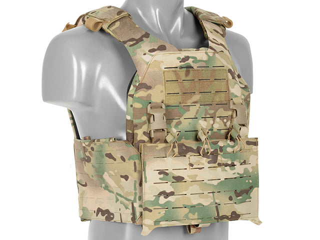 QRF Plate Carrier Laser-Cut Buckle Up with AR15/AK Magazine Pouch - Multicamo