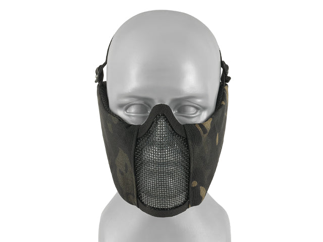 Low-Profile Mesh Mask with Cheek and Ear Protection type A - Multicamo Black