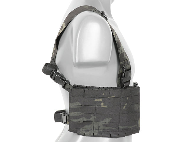 Chest Rig with Two Pouches for 6 AR / AK Magazines, Laser Cut - Multicamo Black