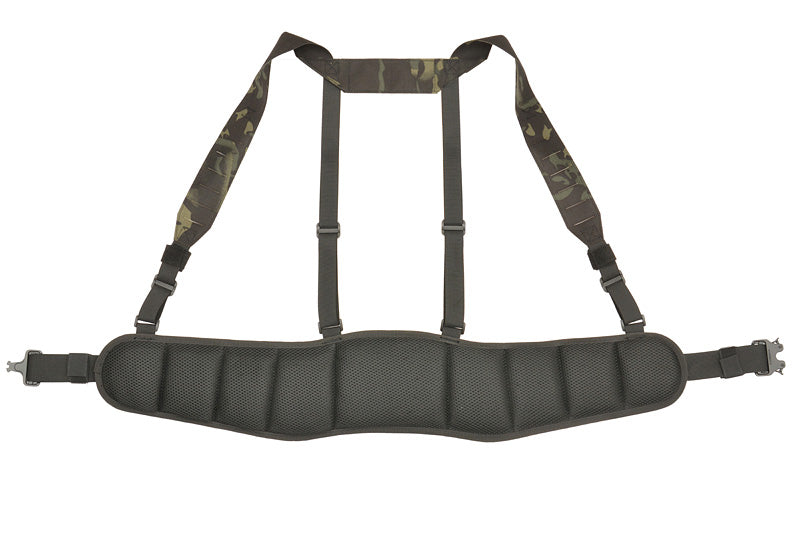 Patrol Tactical Belt with Suspenders MOLLE, Laser Cut - Multicamo Black