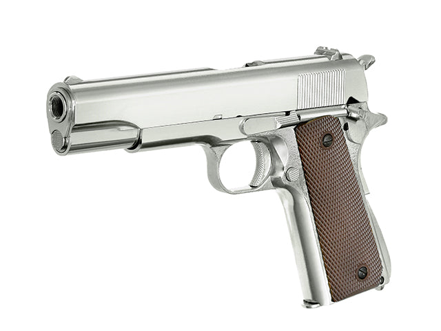 1911 pistol replica with Gas Blowback (GBB) - Silver