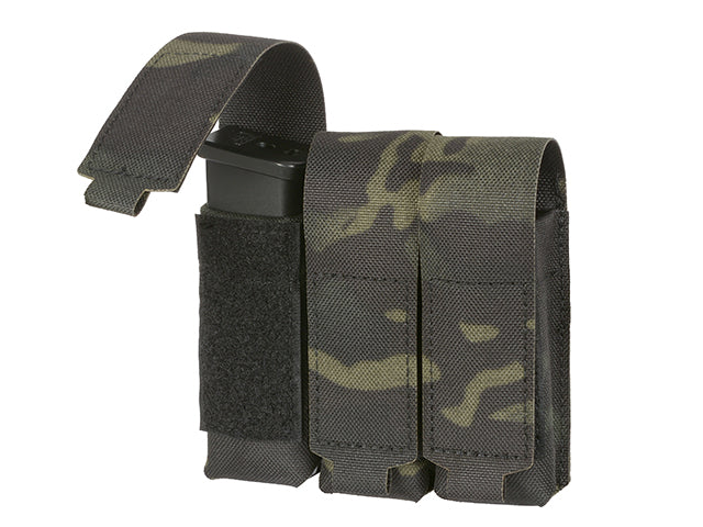 Triple Laser-Cut Pistol Magazine Pouch with Flap - MB