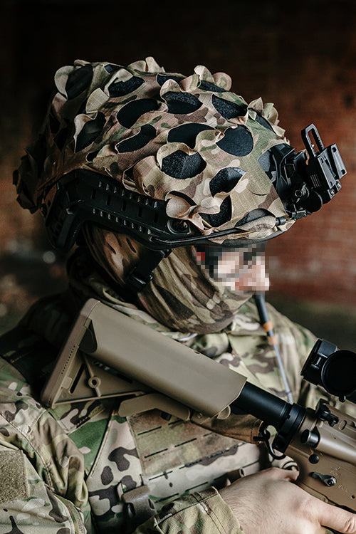 3D Laser-Cut Camouflage Cover for High-Cut Helmet - Multicamo