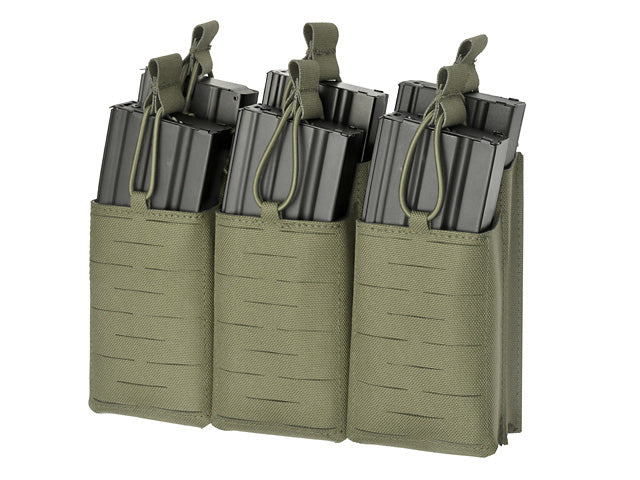 Laser Cut Panel with Pouches for 6 AR15 / AK Magazines - Ranger Green