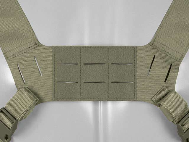 Chest rig with two pouches for 6 ar/ak magazines, laser cut - Olive