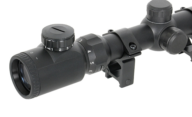 Scope 3-9x50 with high mounting rings