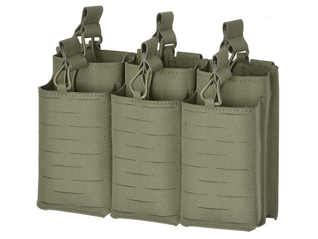Laser Cut Panel with Pouches for 6 AR15 / AK Magazines - Ranger Green