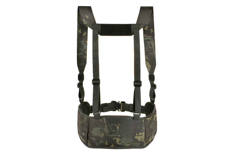 Patrol Tactical Belt with Suspenders MOLLE, Laser Cut - Multicamo Black