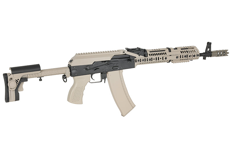 CM.113A AK-74 Taktisk Riffel Replica med Eshooter ETU, GEN-2 - Tan