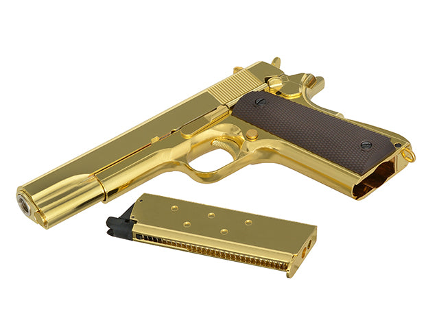 1911 pistol replica with Gas Blowback (GBB) - Gold
