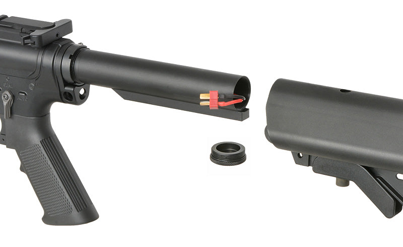 WE13 DSG 13" M4/AR-15 Knight's Armament Airsoft Riffel, 50 RPS, ETU - Sort