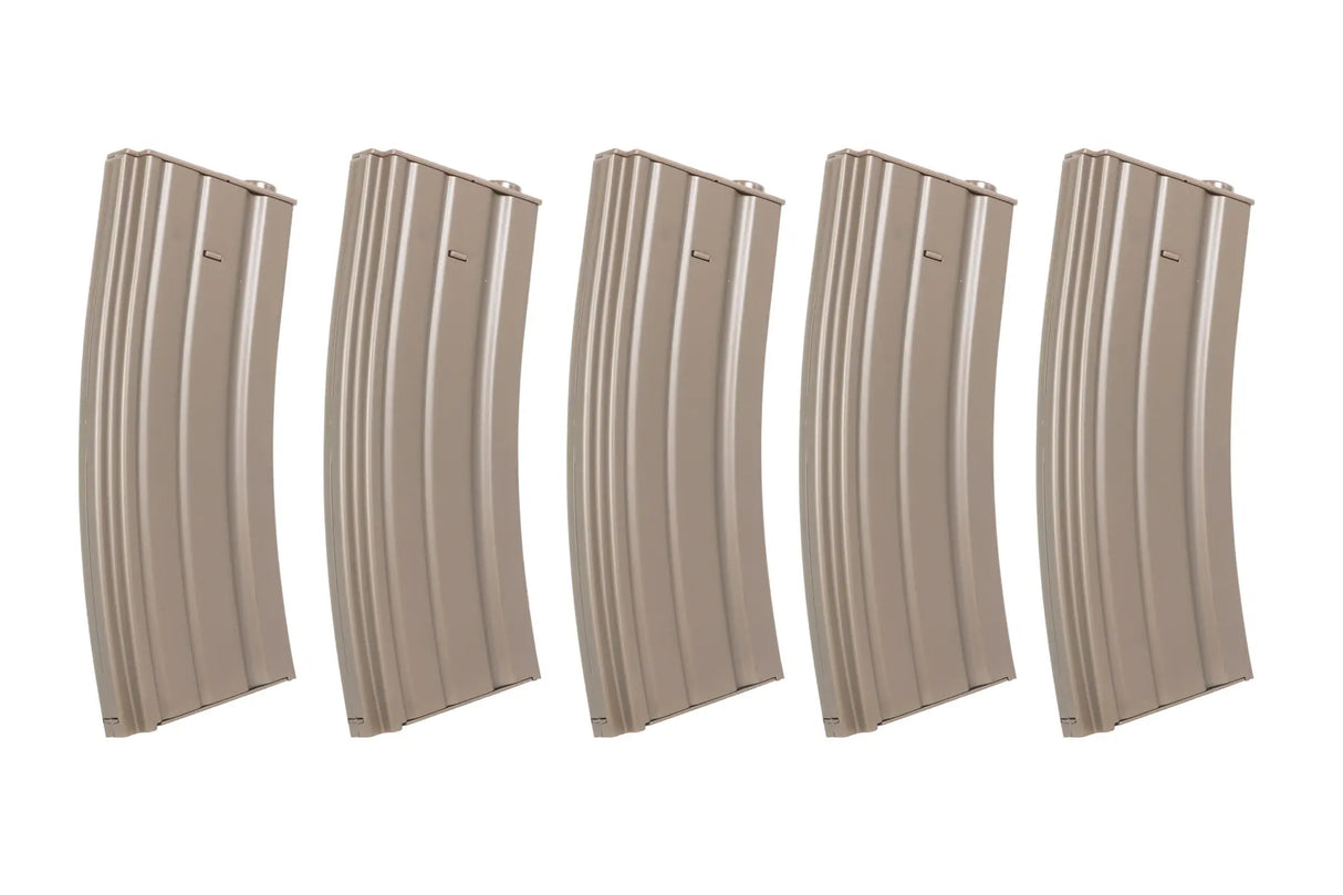 Set of 5 low-cap 70-ball metal magazines Specna Arms Flat Dark Earth