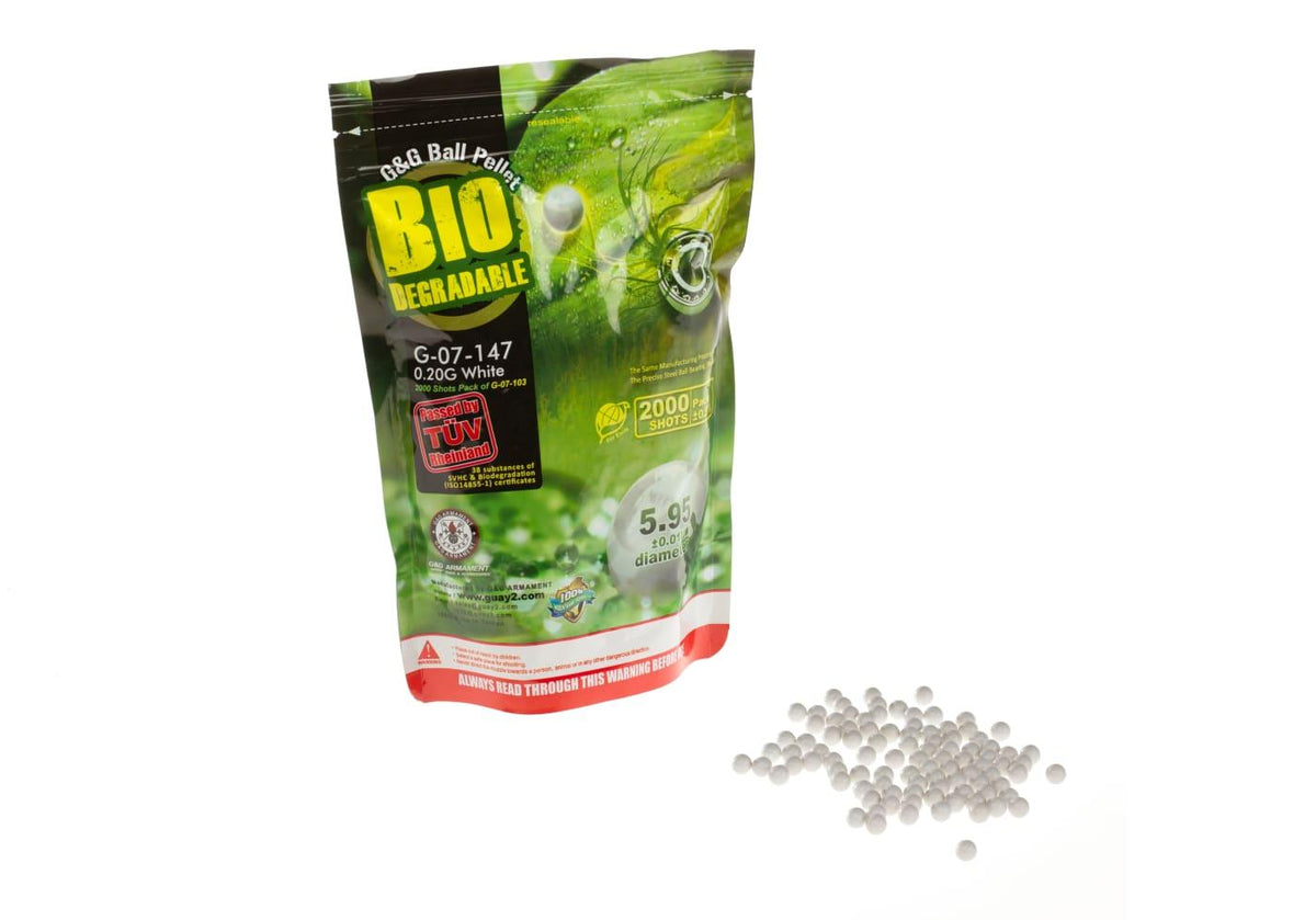 G&G 0.20g Bio Precision BBs 2000rds - Hvid