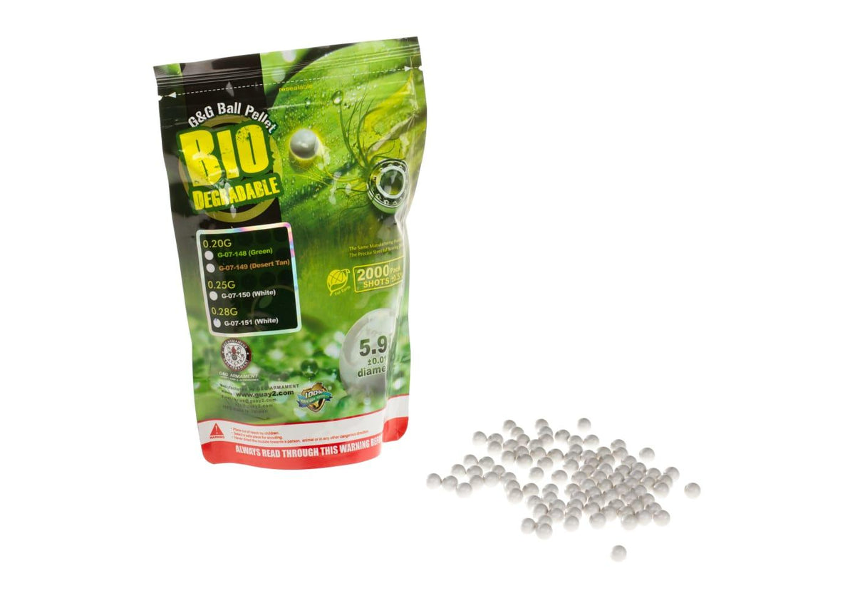 G&G 0.28g Bio Precision BB'er 2000rds - Hvid