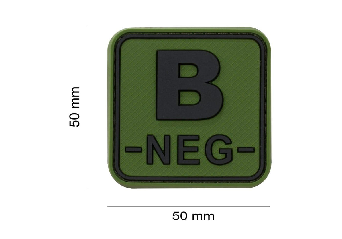 JTG Bloodtype Square gummipatch B Neg