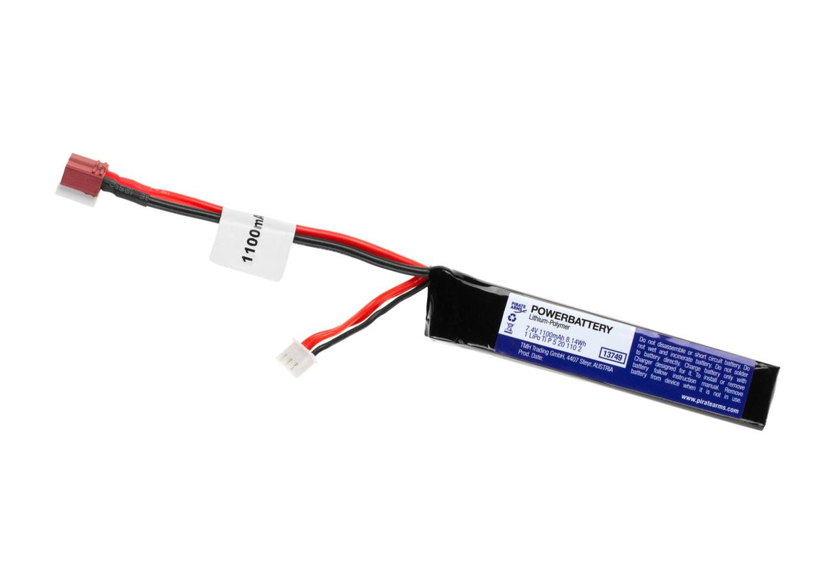 LiPo 7,4V 1100mAh 20C Stock Tube Type T-Plug