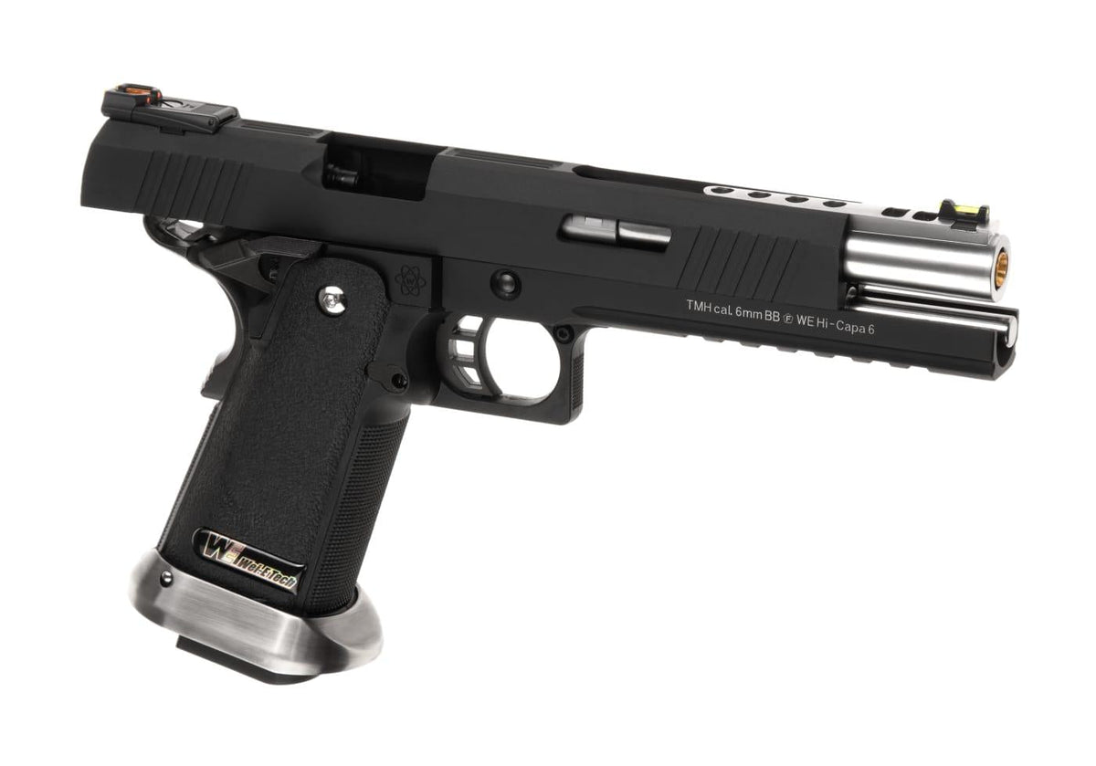 WE Hi-Capa 6 Force A Silver Barrel Full Metal GBB - Black
