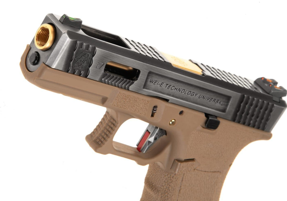 WE G-Force 17 SV Gold Barrel Metal Version GBB - Desert