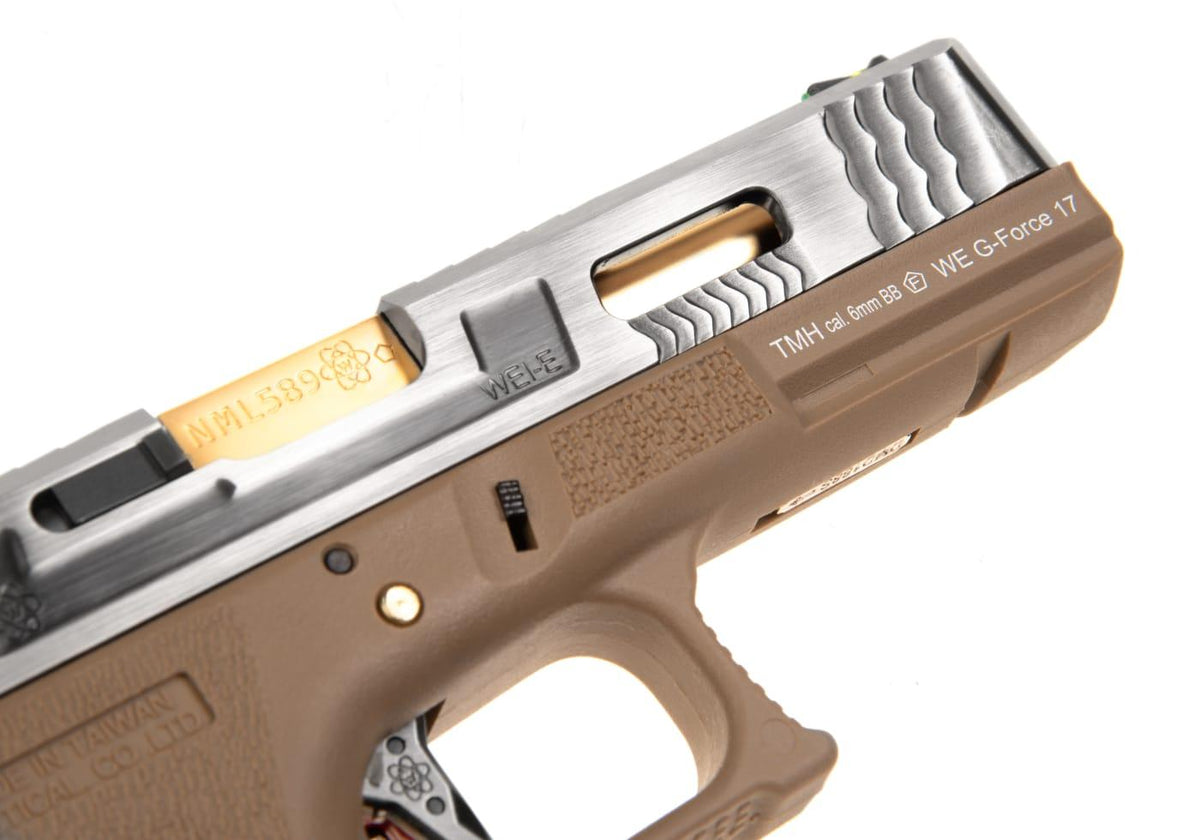 WE G-Force 17 SV Gold Barrel Metal Version GBB - Desert