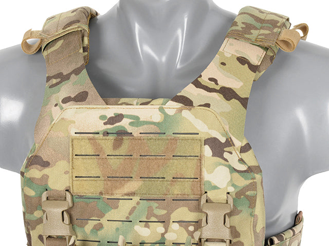 QRF Plate Carrier Laser-Cut Buckle Up with AR15/AK Magazine Pouch - Multicamo