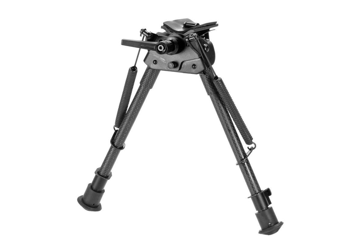 RokStad Carbon Fiber 9-13.5 Tommer Swivel Fjeder Retractable Bipod - Sort
