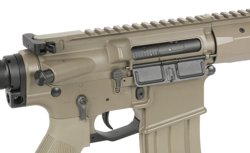 WE13 DSG 9,5" M4/AR-15 Knight's Armament Airsoft Riffel, 50 RPS, ETU - TAN
