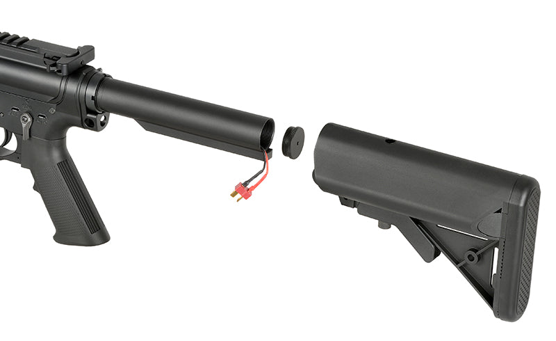 WE13 9,5" M4/AR-15 Knight's Armament Airsoft Riffel, 30 RPS, ETU - Sort