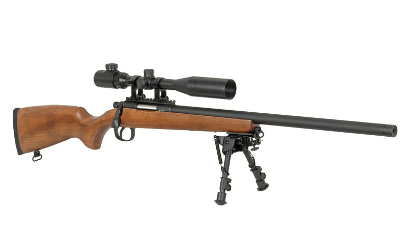 202 bolt-action airsoft riffel - ægte træ