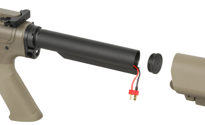 WE13 13" M4/AR-15 Knight's Armament Airsoft Riffel, 30 RPS, ETU - Tan