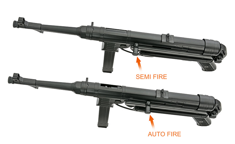 MP40 helmetal AEG maskinpistol Replica - Black/Oxidized