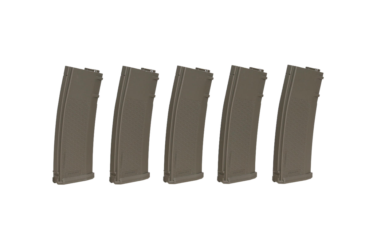 Set of 5 S-Mag Mid-Cap magazines for 125 BBs Olive