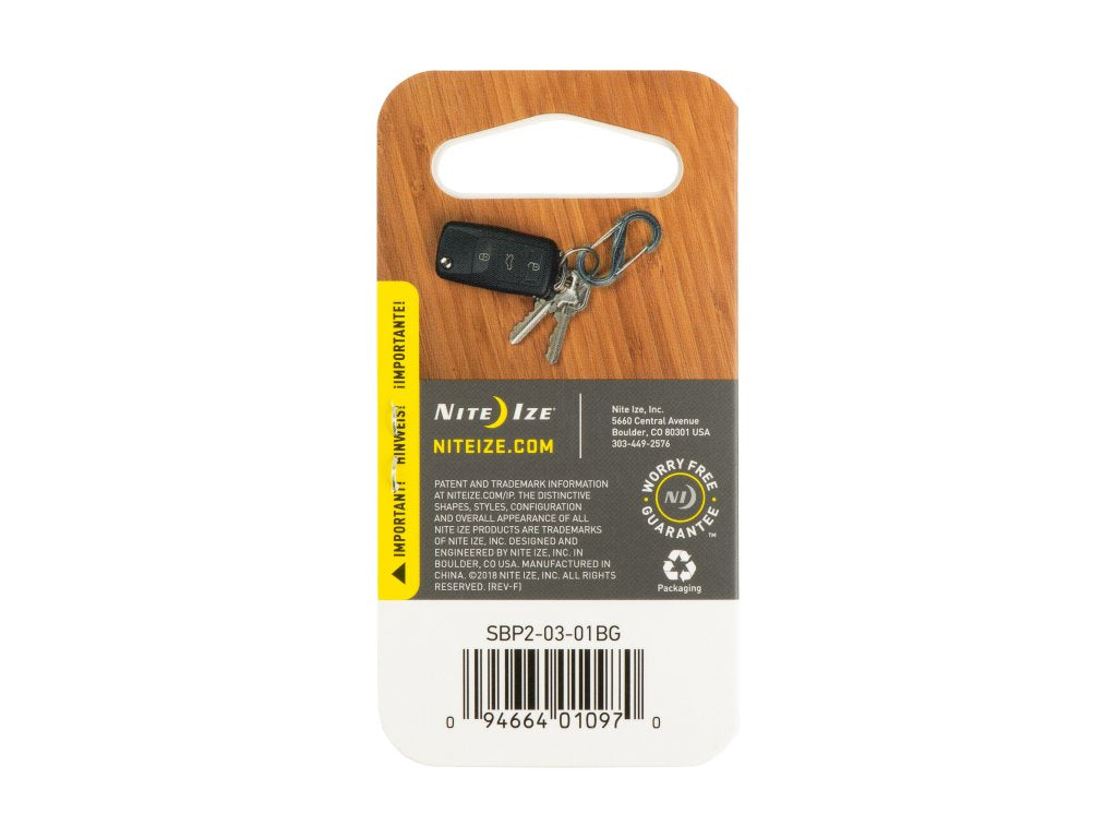 S-BINER® PLASTIK DUAL Karabinhage, SORT - STØRRELSE 2
