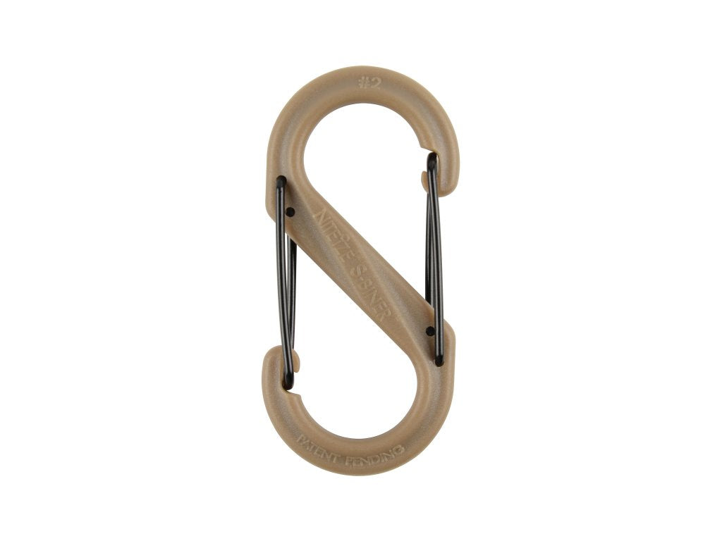 S-BINER® PLASTIK DUAL Karabinhage, TAN - STØRRELSE 2