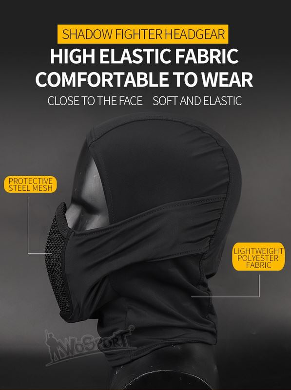 Shadow Balaclava med Steel Half Fighter Face Mask – Multicam