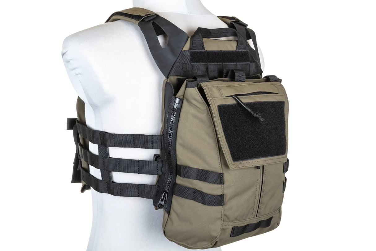 Specna Arms Tactical Plate Carrier type waistcoat with assault panel Ranger Green
