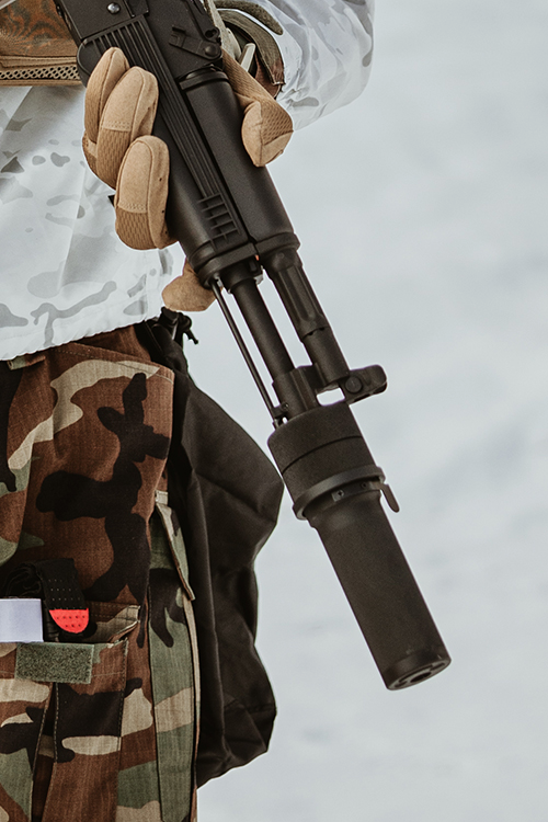 5KU PBS-1 Mini Airsoft Lyddæmper til AK – Sort