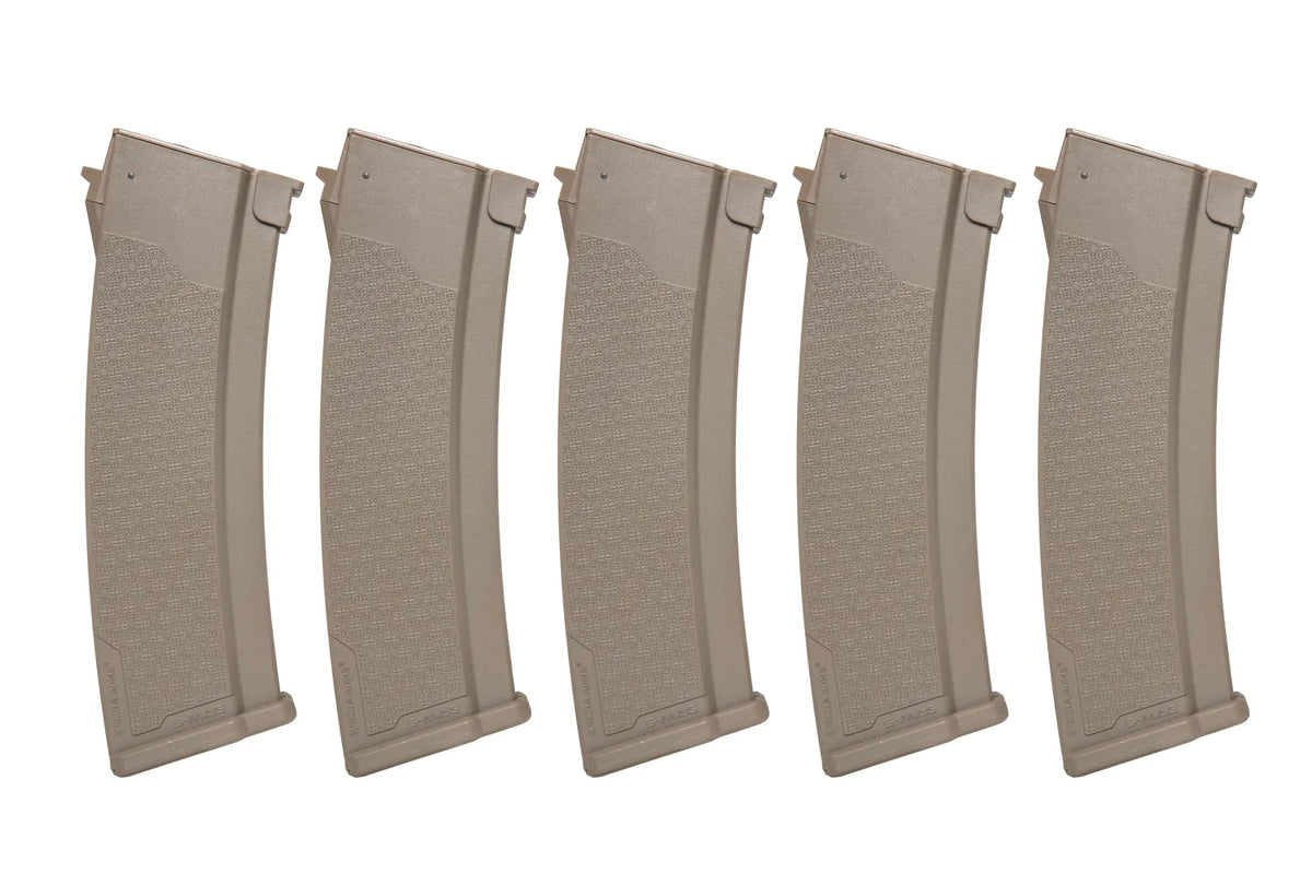 Sæt af 5 S-Mag Mid-cap magasiner til J series AK modeller - Tan